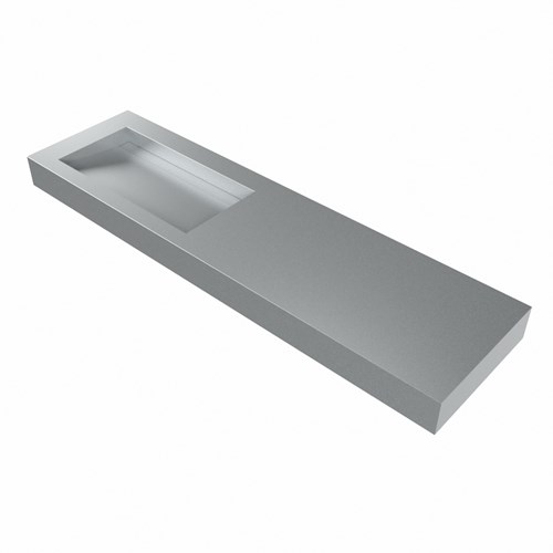 AVON Plata freihängend Waschtisch aus solid surface (mineralwerkstoff) 171cm. Waschbeckenposition Links rand 12cm hoch.-3