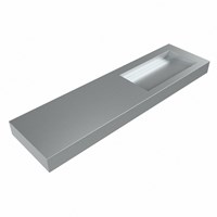 AVON Plata Lavabo sospeso à parete solid surface 170cm. Posizione lavabo Rechts bordo 12cm.
