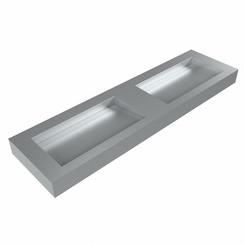 AVON Plata vrijhangende wastafel 171cm. Positie wasbak Dubbel rand 12cm. 
