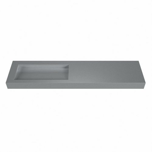 AVON Plata freihängend Waschtisch aus solid surface (mineralwerkstoff) 191cm. Waschbeckenposition Links rand 12cm hoch.-2