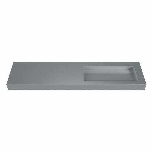 AVON Plata Lavabo sospeso à parete solid surface 191cm. Posizione lavabo Rechts bordo 12cm.-2