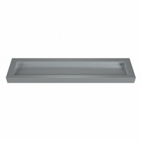 AVON Plata freihängend Waschtisch aus solid surface (mineralwerkstoff) 200cm. Waschbeckenposition Mittig rand 12cm hoch.-2