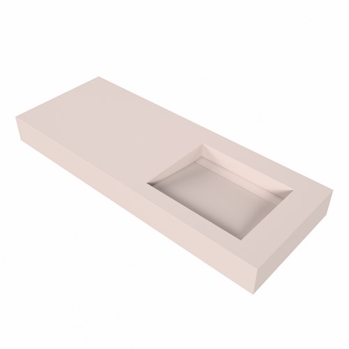 AVON Rosee Lavabo mural solid surface 121cm. Position lavabo Droite rebord 12cm.-3