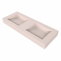 AVON Rosee Lavabo suspendido de solid surface 120cm. Posición del fregadero Doble borde de 12cm de alto.-3