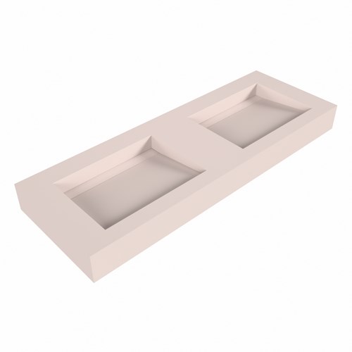 AVON Rosee Lavabo sospeso à parete solid surface 130cm. Posizione lavabo Doppelt bordo 12cm.