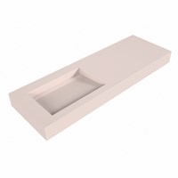 AVON Rosee freihängend Waschtisch aus solid surface (mineralwerkstoff) 140cm. Waschbeckenposition Links rand 12cm hoch.