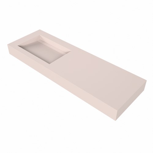 AVON Rosee Lavabo mural solid surface 141cm. Position lavabo Gauche rebord 12cm.-3
