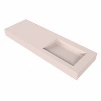 AVON Rosee Lavabo suspendido de solid surface 140cm. Posición del fregadero Derecho borde de 12cm de alto.-3