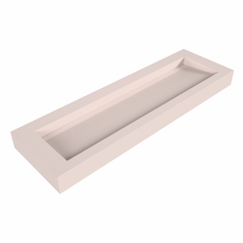 AVON Rosee freihängend Waschtisch aus solid surface (mineralwerkstoff) 150cm. Waschbeckenposition Mittig rand 12cm hoch.