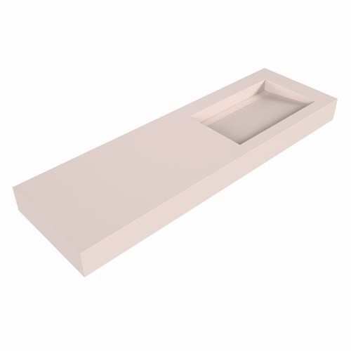 AVON Rosee Lavabo sospeso à parete solid surface 150cm. Posizione lavabo Rechts bordo 12cm.
