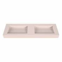AVON Rosee freihängend Waschtisch aus solid surface (mineralwerkstoff) 151cm. Waschbeckenposition Doppelt rand 12cm hoch.-2