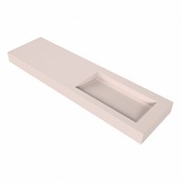 AVON Rosee Lavabo suspendido de solid surface 170cm. Posición del fregadero Derecho borde de 12cm de alto.-3