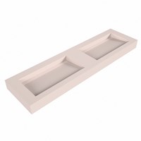 AVON Rosee Lavabo suspendido de solid surface 170cm. Posición del fregadero Doble borde de 12cm de alto.