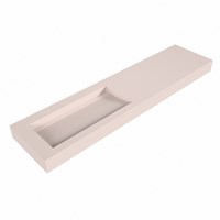 AVON Rosee freihängend Waschtisch aus solid surface (mineralwerkstoff) 191cm. Waschbeckenposition Links rand 12cm hoch.