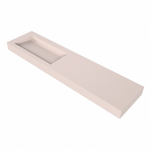 AVON Rosee freihängend Waschtisch aus solid surface (mineralwerkstoff) 191cm. Waschbeckenposition Links rand 12cm hoch.-3