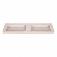 AVON Rosee freihängend Waschtisch aus solid surface (mineralwerkstoff) 190cm. Waschbeckenposition Doppelt rand 12cm hoch.-2