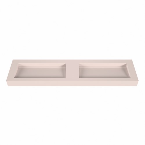 AVON Rosee freihängend Waschtisch aus solid surface (mineralwerkstoff) 191cm. Waschbeckenposition Doppelt rand 12cm hoch.-2