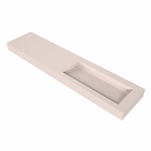 AVON Rosee freihängend Waschtisch aus solid surface (mineralwerkstoff) 200cm. Waschbeckenposition Rechts rand 12cm hoch.-3