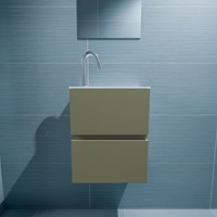ADA 40cm mueble fondo reducido Army. LEX lavabo Talc posición Derecho 1 orificio.-3