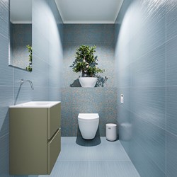 ADA 40cm mueble fondo reducido Army. LEX lavabo Talc posición Centro sin orificio.