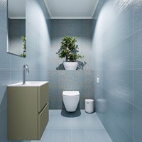 ADA 40cm mueble fondo reducido Army. LEX lavabo Talc posición Derecho 1 orificio.
