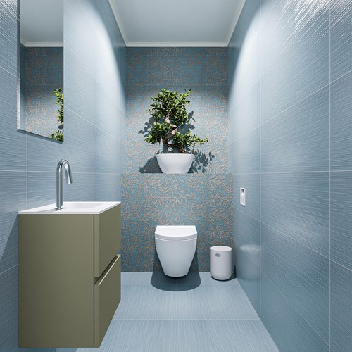 ADA 40cm mueble fondo reducido Army. LEX lavabo Talc posición Derecho 1 orificio.