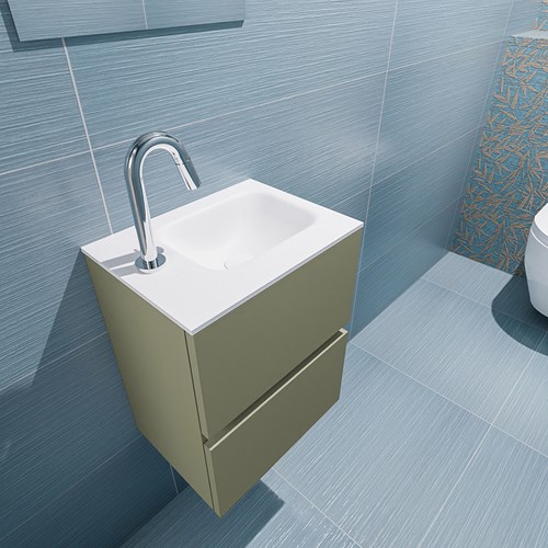 ADA 40cm mueble fondo reducido Army. LEX lavabo Talc posición Derecho 1 orificio.-2