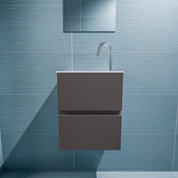 ADA 40cm cloakroom vanity set Dark Grey. Vanity top LEX Talc position Left 1 tab hole.-3