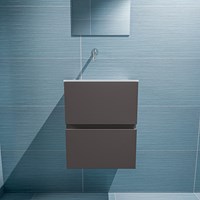 ADA 40cm toiletmeubel dark grey. LEX wastafel talc positie links. Zonder kraangat-3