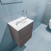 ADA 40cm mueble fondo reducido Dark Grey. LEX lavabo Talc posición Izquierda 1 orificio.-2