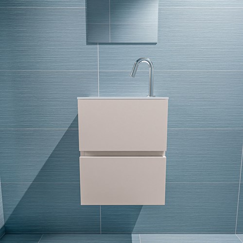 ADA 40cm mueble fondo reducido Linen. LEX lavabo Talc posición Izquierda 1 orificio.-3