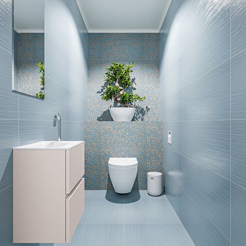 ADA 40cm mueble fondo reducido Linen. LEX lavabo Talc posición Izquierda 1 orificio.