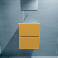 ADA 40cm mueble fondo reducido Ocher. LEX lavabo Talc posición Izquierda sin orificio.-3
