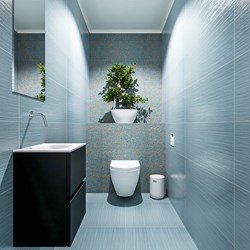 ADA 40cm mueble fondo reducido Urban. LEX lavabo Talc posición Centro sin orificio.