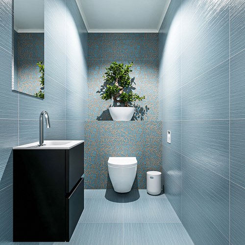 ADA 40cm toiletmeubel urban. LEX wastafel talc rechts 1 kraangat