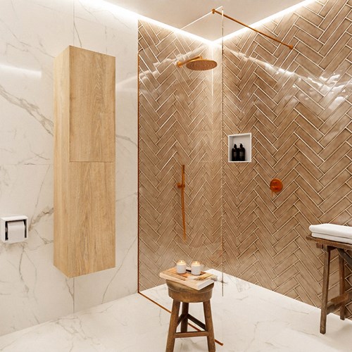 BEAM 160cm armario de columna color Washed Oak con 2 puertas.