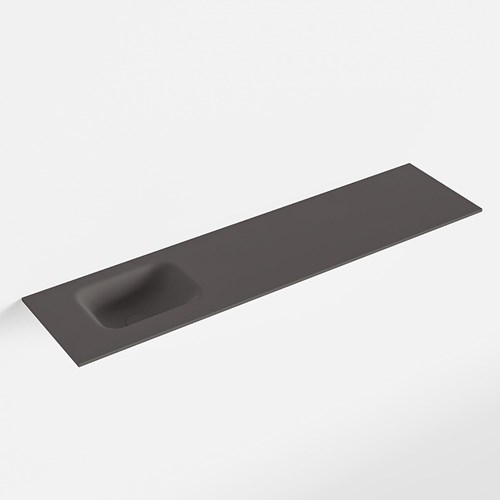 LEX Dark Grey Lavabo incasso solid surface 120cm. Posizione lavabo Sinistra.