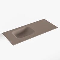 LEX Smoke solid surface inleg wastafel voor toiletmeubel 70cm. Positie wasbak links