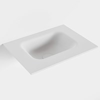 LEX Talc Lavabo encastré solid surface 41cm. Position lavabo Centrée.