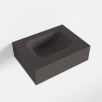 LEX Dark Grey Lavabo sospeso à parete solid surface 40cm. Posizione lavabo Centro.