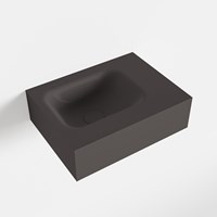 LEX Dark Grey Lavabo mural solid surface 40cm. Position lavabo Gauche.