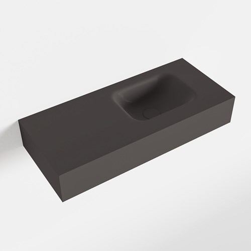 LEX Dark Grey Lavabo mural solid surface 70cm. Position lavabo Droite.