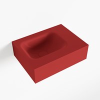 LEX Fire freihängend Waschtisch aus solid surface (mineralwerkstoff) 40cm. Waschbeckenposition Links.