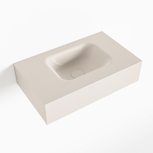 LEX Linen Lavabo suspendido de solid surface 50cm. Posición del fregadero Derecho.