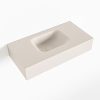 LEX Linen freihängend Waschtisch aus solid surface (mineralwerkstoff) 60cm. Waschbeckenposition Mittig.