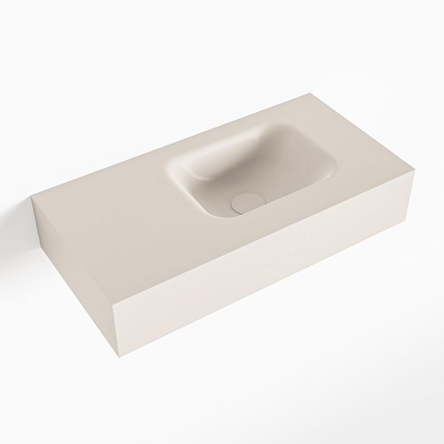 LEX Linen Lavabo suspendido de solid surface 60cm. Posición del fregadero Derecho.