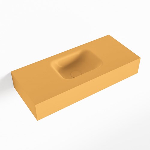 LEX Ocher Lavabo mural solid surface 70cm. Position lavabo Centrée.