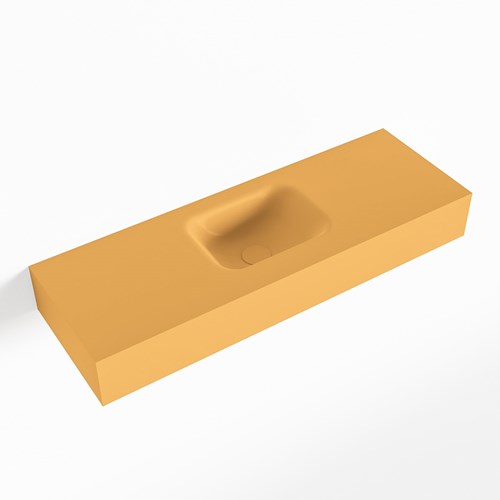 LEX Ocher vrijhangende solid surface wastafel 90cm. Positie wasbak midden