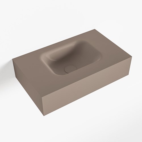 LEX Smoke freihängend Waschtisch aus solid surface (mineralwerkstoff) 50cm. Waschbeckenposition Mittig.