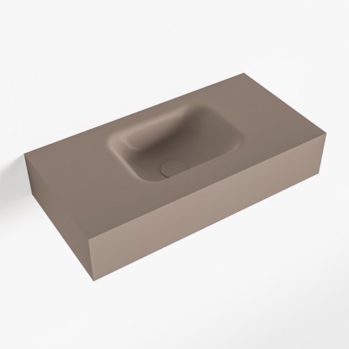 LEX Smoke Lavabo mural solid surface 60cm. Position lavabo Centrée.